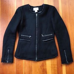 Club Monaco Black Scuba Sweater Lined Jacket